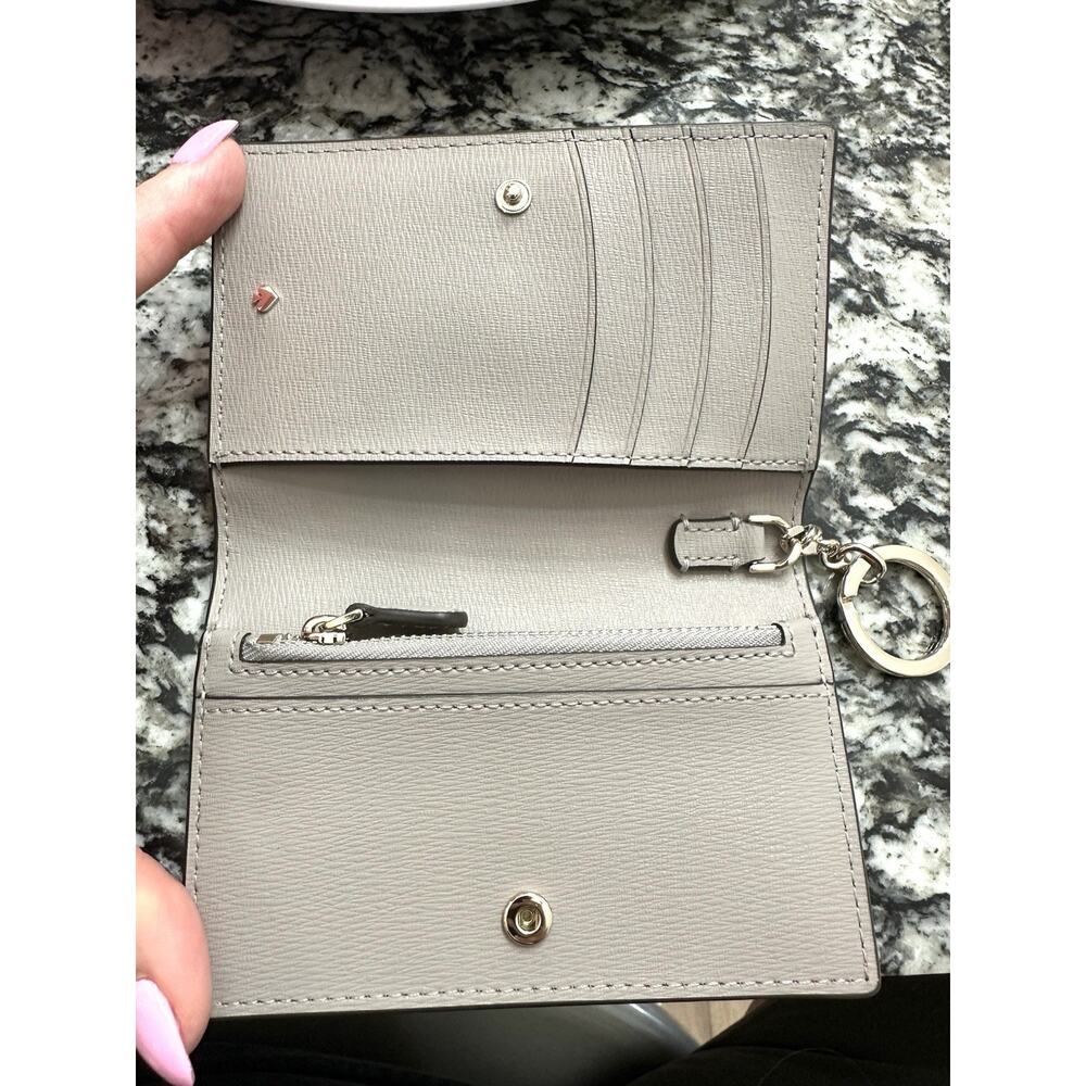 KATE SPADE MARGAUX Small Key Ring Wallet Refined Grain Peach Leather MSRP$98 - Picture 5 of 8